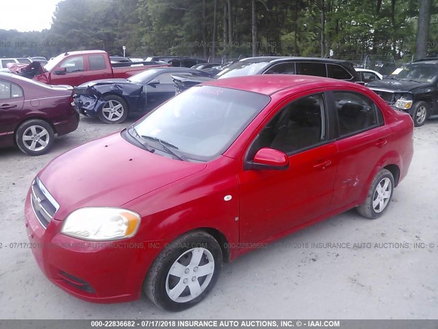 KL1TD56687B150731 - 2007 CHEVROLET AVEO LS RED photo 2