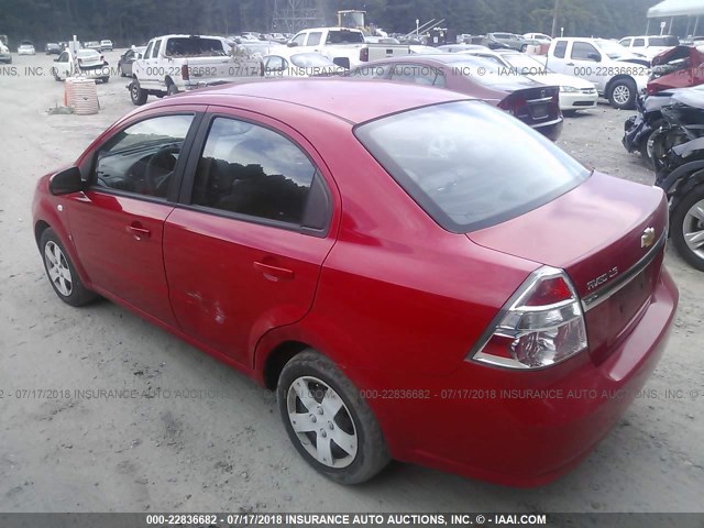 KL1TD56687B150731 - 2007 CHEVROLET AVEO LS RED photo 3