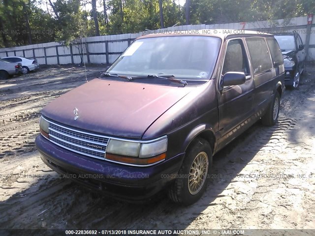 2P4GH4535RR654380 - 1994 PLYMOUTH VOYAGER SE BURGUNDY photo 2