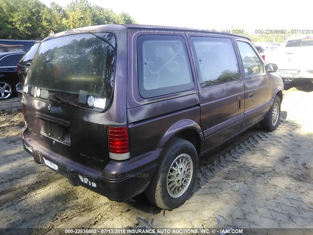 2P4GH4535RR654380 - 1994 PLYMOUTH VOYAGER SE BURGUNDY photo 4