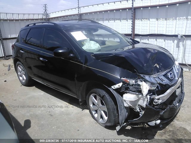 JN8AZ18U09W021050 - 2009 NISSAN MURANO S/SL BLACK photo 1