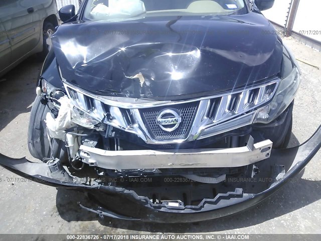 JN8AZ18U09W021050 - 2009 NISSAN MURANO S/SL BLACK photo 6