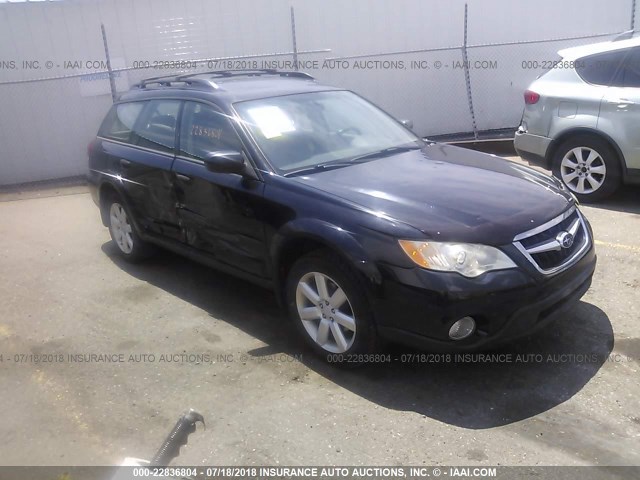 4S4BP61C286339220 - 2008 SUBARU OUTBACK 2.5I BLACK photo 1