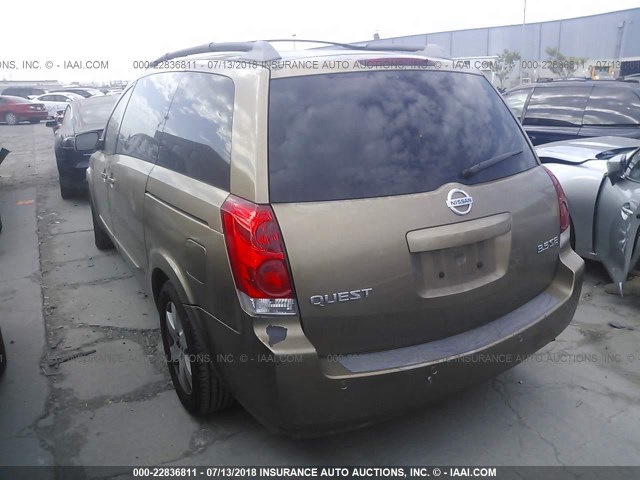 5N1BV28U04N339262 - 2004 NISSAN QUEST S/SE/SL GOLD photo 3