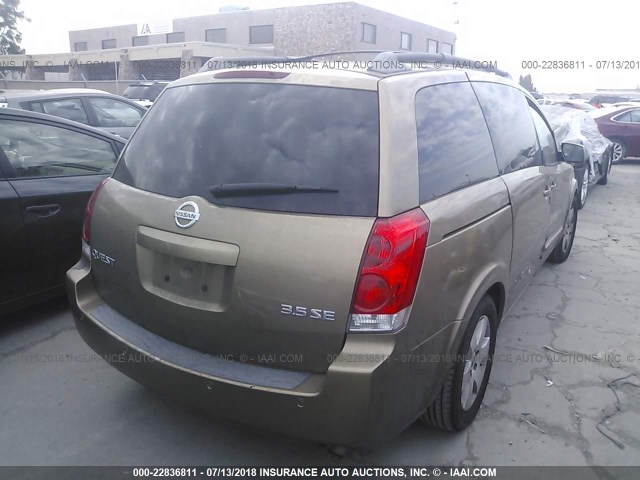 5N1BV28U04N339262 - 2004 NISSAN QUEST S/SE/SL GOLD photo 4