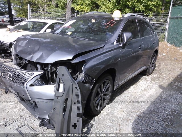 2T2BK1BA1DC220804 - 2013 LEXUS RX 350/BASE/F SPORT GRAY photo 2