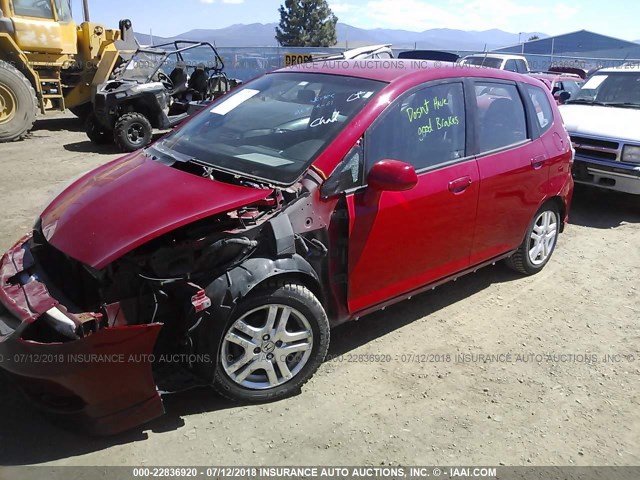 JHMGD38667S010364 - 2007 HONDA FIT S 红色 照片 2