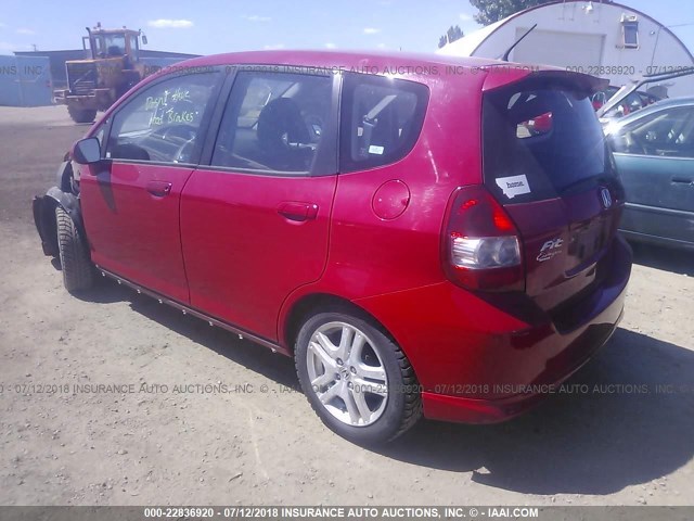 JHMGD38667S010364 - 2007 HONDA FIT S 红色 照片 3