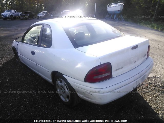 3B3ES42YXXT588210 - 1999 DODGE NEON HIGHLINE/SPORT/R/T WHITE photo 3