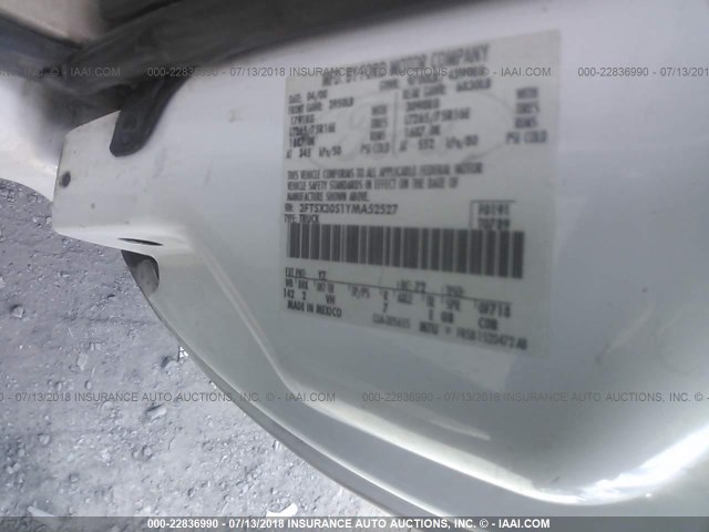 3FTSX30S1YMA52527 - 2000 FORD F350 SRW SUPER DUTY WHITE photo 9