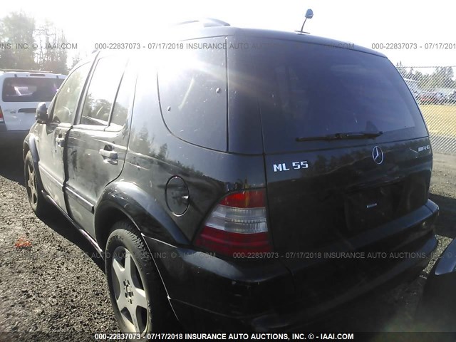 4JGAB74E6YA199246 - 2000 MERCEDES-BENZ ML 55 BLACK photo 3