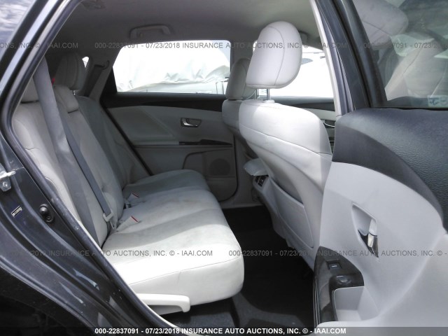 4T3ZA3BB6DU066400 - 2013 TOYOTA VENZA LE/XLE GRAY photo 8