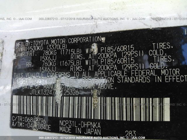 JTLKT324764125326 - 2006 TOYOTA SCION XB Ақ фото 9