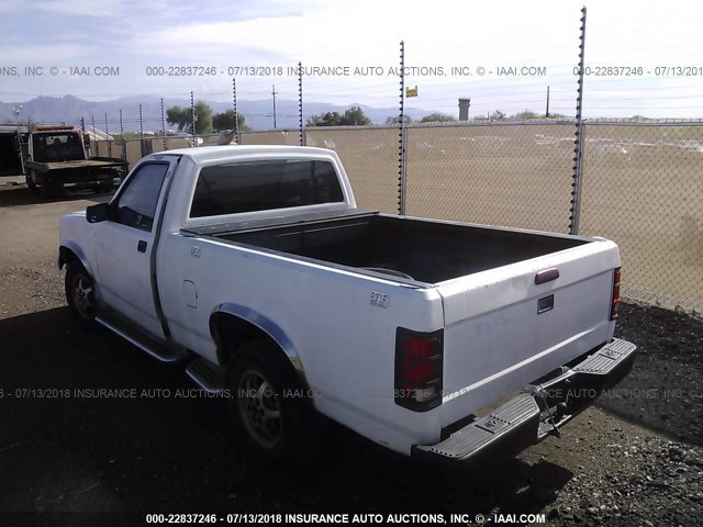 1B7FL26P5TS649464 - 1996 DODGE DAKOTA WHITE photo 3