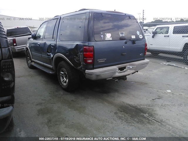 1FMRU17L5XLA77937 - 1999 FORD EXPEDITION BLUE photo 3