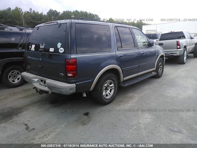 1FMRU17L5XLA77937 - 1999 FORD EXPEDITION BLUE photo 4
