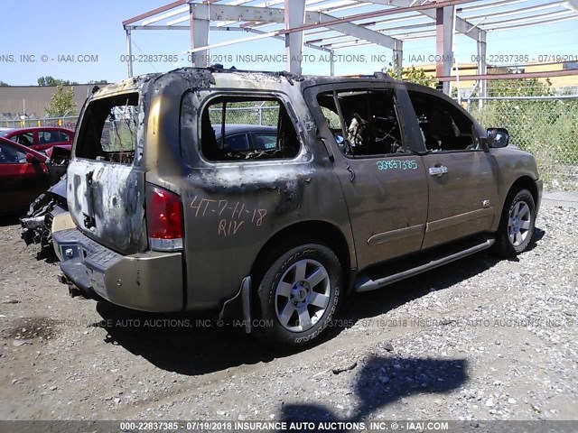 5N1AA08B95N732625 - 2005 NISSAN ARMADA SE/LE TAN photo 4