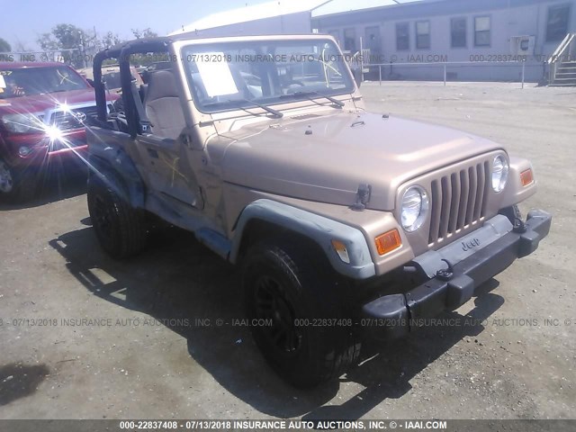 1J4FA49S0YP755021 - 2000 JEEP WRANGLER / TJ SPORT TAN photo 1