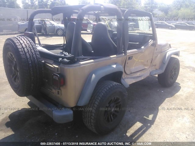 1J4FA49S0YP755021 - 2000 JEEP WRANGLER / TJ SPORT TAN photo 4