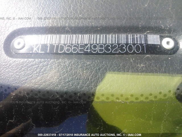 KL1TD66E49B323001 - 2009 CHEVROLET AVEO LS/LT 灰色 照片 9