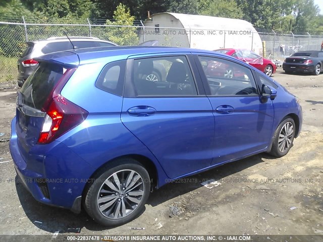 JHMGK5H71GX007661 - 2016 HONDA FIT EX/EXL BLUE photo 4