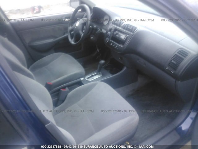 1HGES26722L066276 - 2002 HONDA CIVIC EX BLUE photo 5