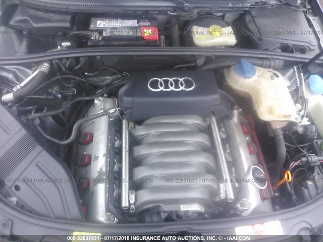 WAUPL68E05A015122 - 2005 AUDI S4 GRAY photo 10