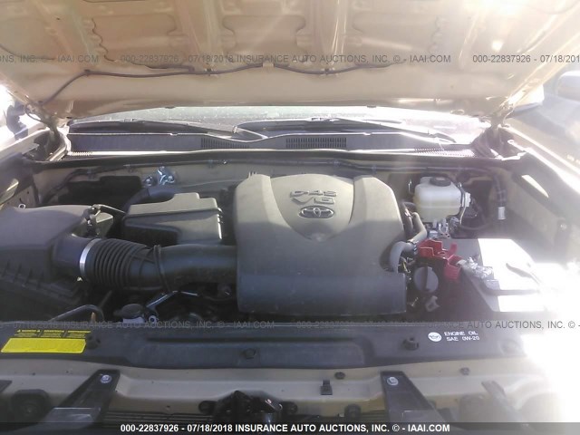3TMCZ5AN2HM106095 - 2017 TOYOTA TACOMA DBL CAB/SR/TRDSPT/OR/PRO თაფლისფერი ფოტო 10