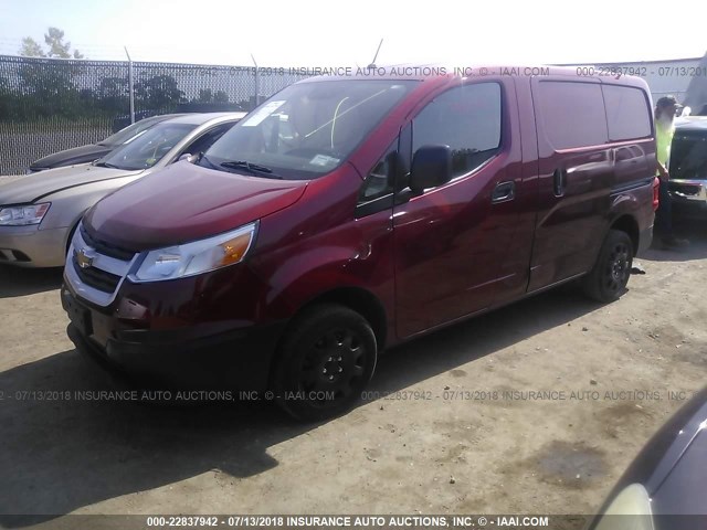 3N63M0YN7FK713378 - 2015 CHEVROLET CITY EXPRESS LS RED photo 2