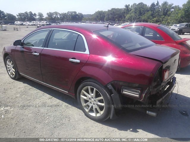 1G1ZE5EB4AF206509 - 2010 CHEVROLET MALIBU LTZ 勃艮第红 照片 3