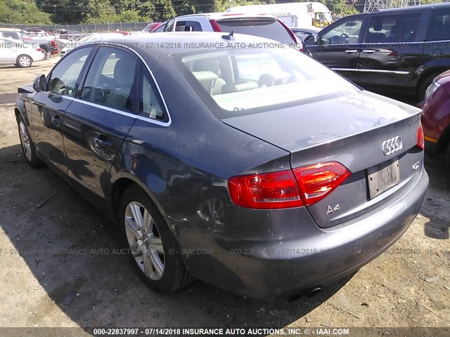 WAUSF78K29N054919 - 2009 AUDI A4 PREMIUM PLUS GRAY photo 3