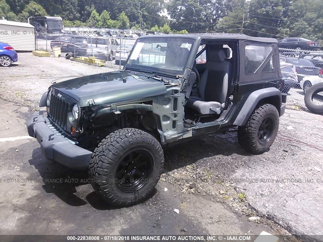 1J4AA2D13AL138707 - 2010 JEEP WRANGLER SPORT მწვანე ფოტო 2