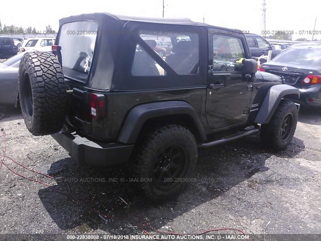 1J4AA2D13AL138707 - 2010 JEEP WRANGLER SPORT მწვანე ფოტო 4