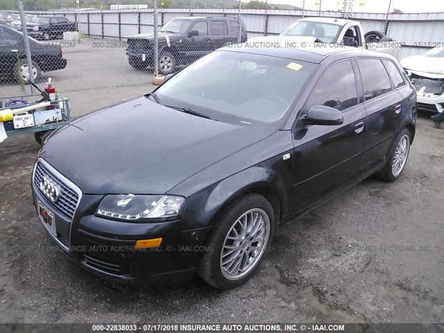 WAUHF78P77A009002 - 2007 AUDI A3 2 BLACK photo 2