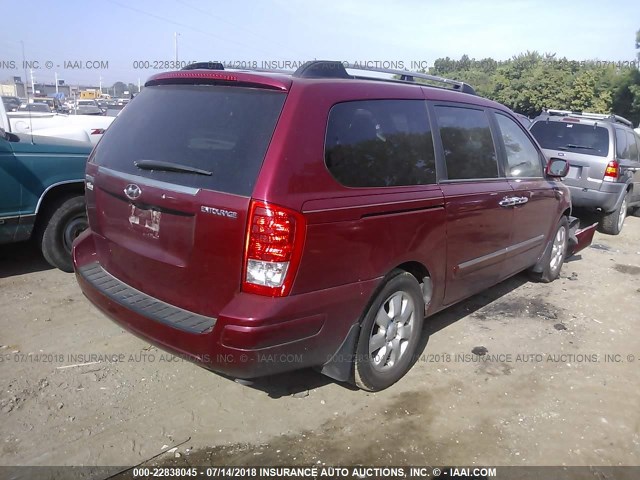 KNDMC233076032142 - 2007 HYUNDAI ENTOURAGE GLS/SE/LIMITED MAROON photo 4