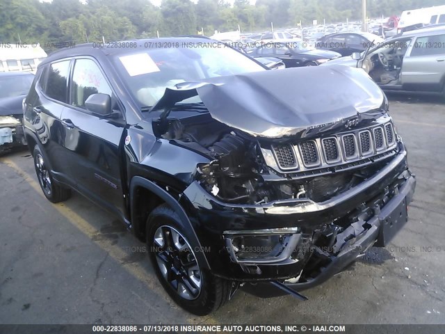 3C4NJDDB4JT185356 - 2018 JEEP COMPASS TRAILHAWK BLACK photo 1