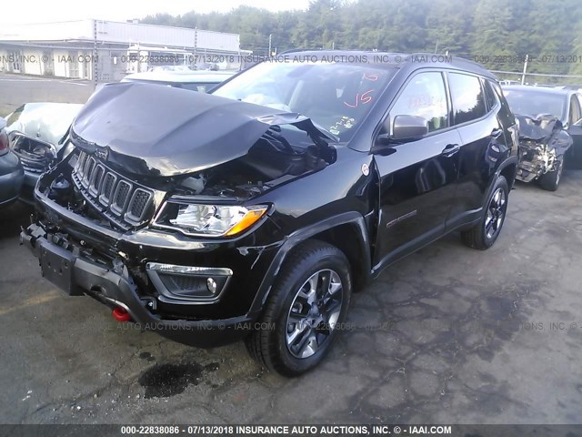 3C4NJDDB4JT185356 - 2018 JEEP COMPASS TRAILHAWK BLACK photo 2