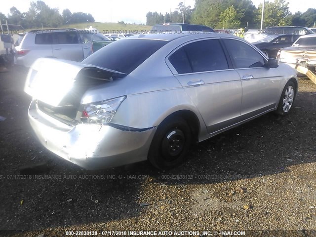 1HGCP36868A002821 - 2008 HONDA ACCORD EXL SILVER photo 4