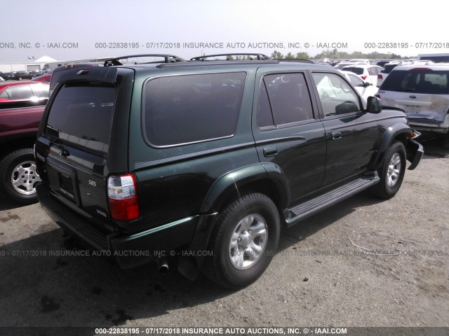 JT3GN86R410217559 - 2001 TOYOTA 4RUNNER SR5 GREEN photo 4