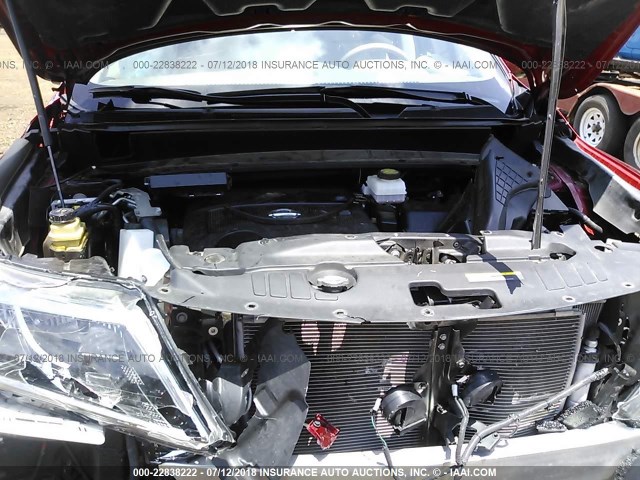 5N1AR2MN1FC710877 - 2015 NISSAN PATHFINDER S/SV/SL/PLATINUM MAROON photo 10