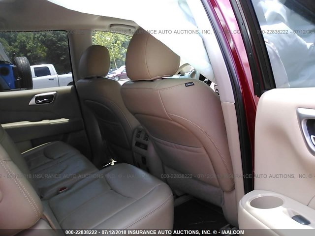 5N1AR2MN1FC710877 - 2015 NISSAN PATHFINDER S/SV/SL/PLATINUM MAROON photo 8