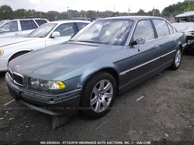 WBAGH83421DP30293 - 2001 BMW 740 IL GREEN photo 2