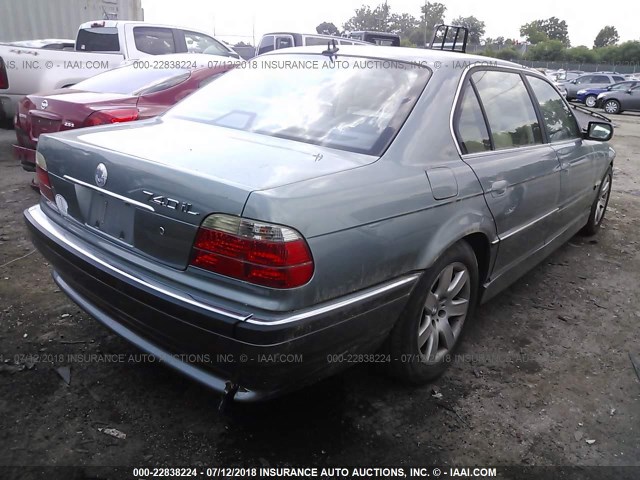 WBAGH83421DP30293 - 2001 BMW 740 IL Зеленый фото 4