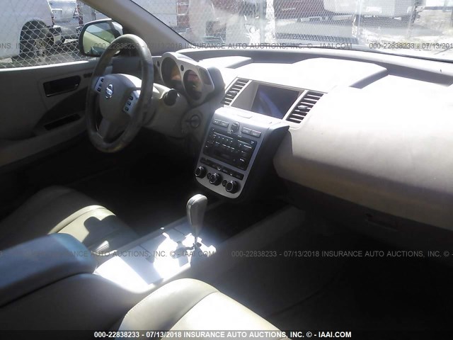 JN8AZ08W84W318149 - 2004 NISSAN MURANO SL/SE SILVER photo 5