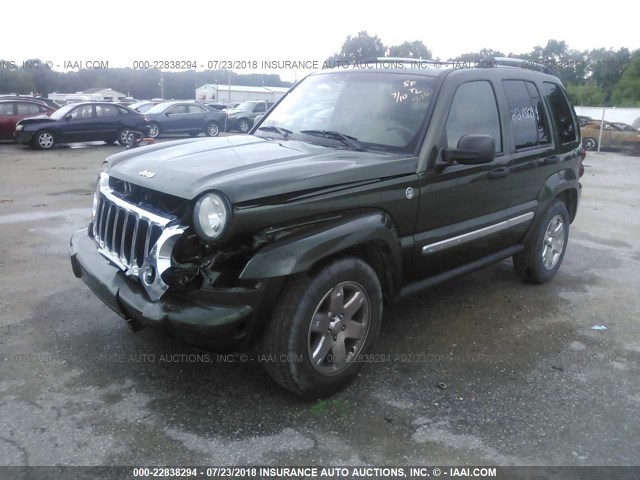 1J4GL58K37W520574 - 2007 JEEP LIBERTY LIMITED GREEN photo 2