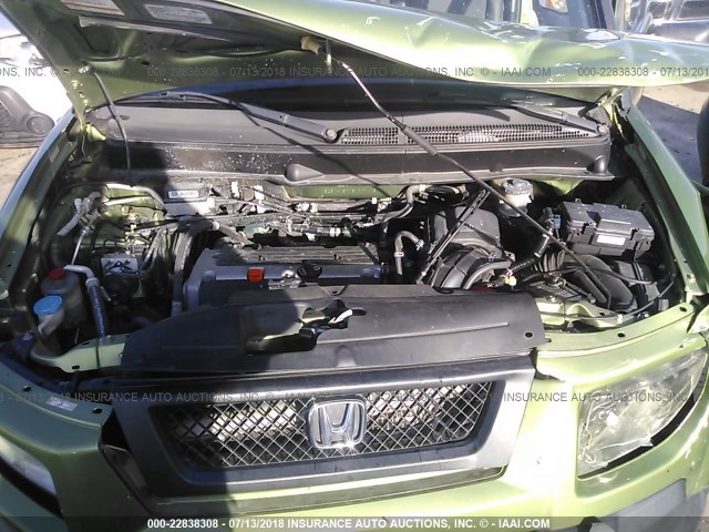 5J6YH18706L007406 - 2006 HONDA ELEMENT EX GREEN photo 10