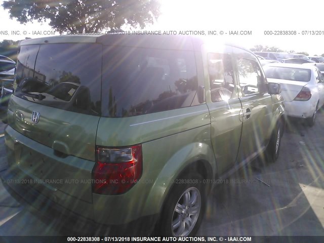 5J6YH18706L007406 - 2006 HONDA ELEMENT EX GREEN photo 4