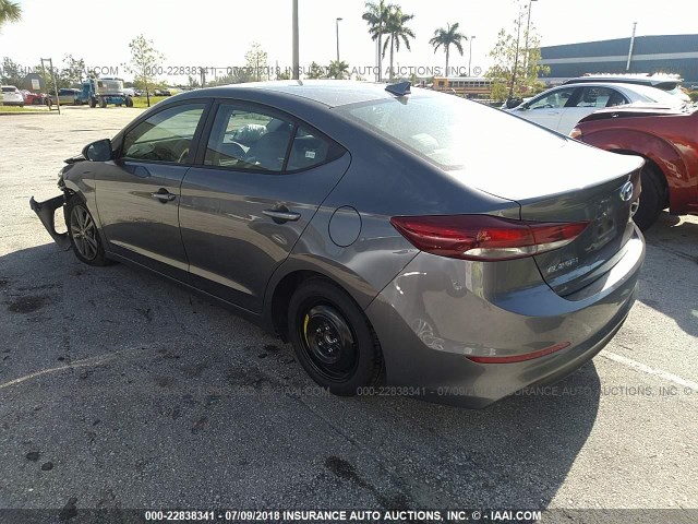 5NPD84LFXJH288941 - 2018 HYUNDAI ELANTRA SEL/VALUE/LIMITED GRAY photo 3