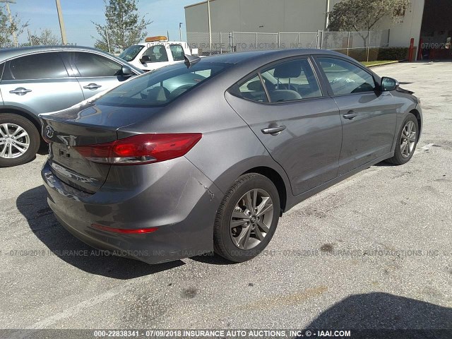 5NPD84LFXJH288941 - 2018 HYUNDAI ELANTRA SEL/VALUE/LIMITED GRAY photo 4