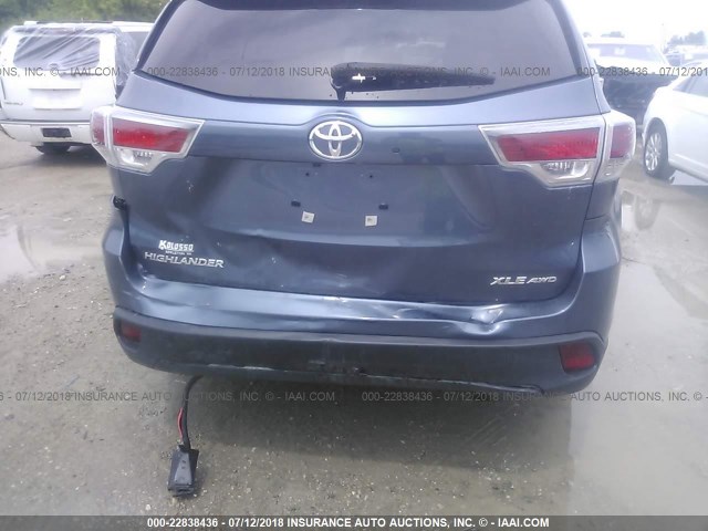 5TDJKRFH4FS127551 - 2015 TOYOTA HIGHLANDER XLE ლურჯი ფოტო 6